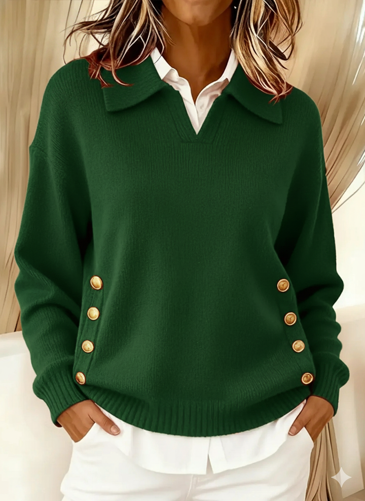 Charlotte | Pull à col polo boutonné