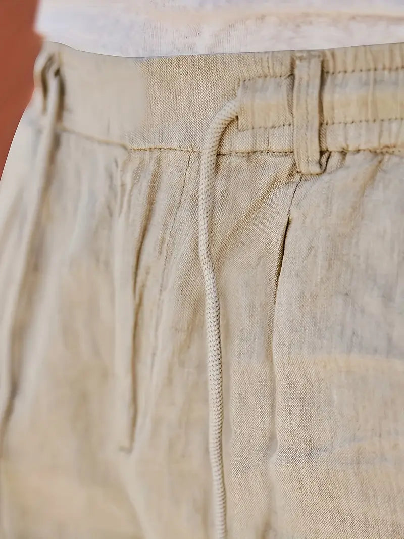 Adrien | Pantalon large en lin avec cordon