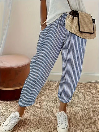 Violaine | Pantalon large à rayures