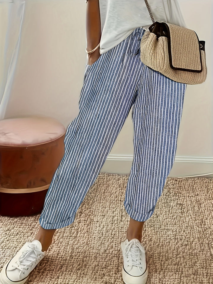 Violaine | Pantalon large à rayures
