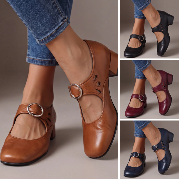 Véronique | Babies en cuir à talon