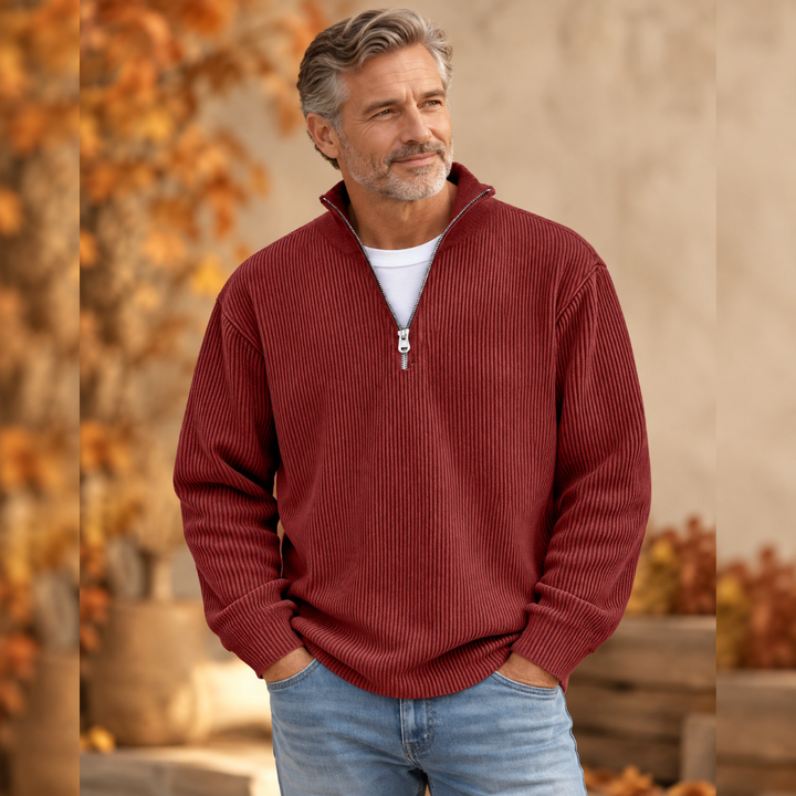 Marc | Pull col zippé côtelé