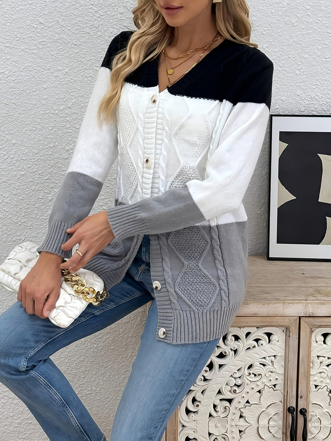 Nathalie | Gilet patchwork chaud