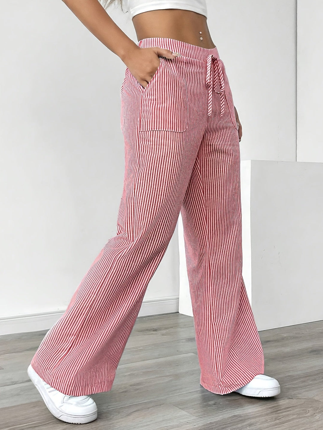 Lorette | Pantalon large rayé