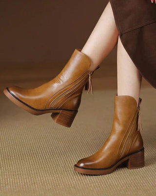 Delphine | Bottines en cuir à talon confortable