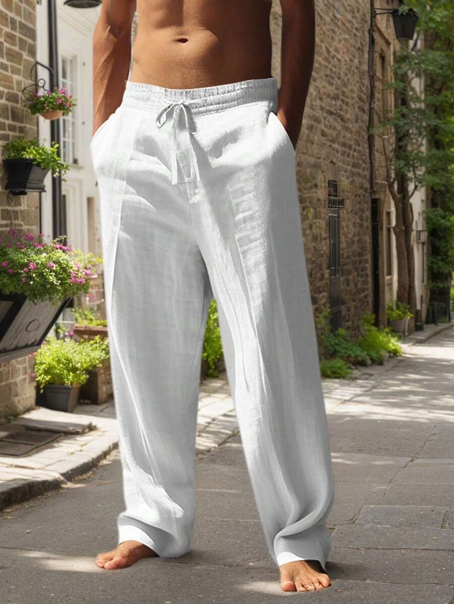Julien | Pantalon léger en lin avec cordon