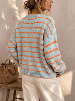 Morgane | Cardigan rayé en maille