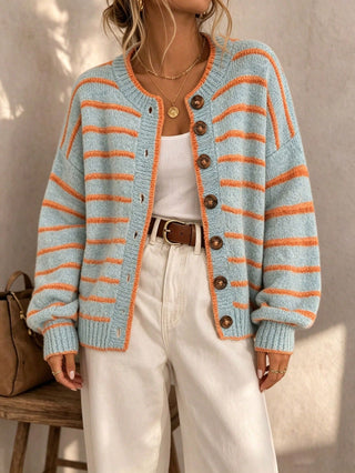 Morgane | Cardigan rayé en maille