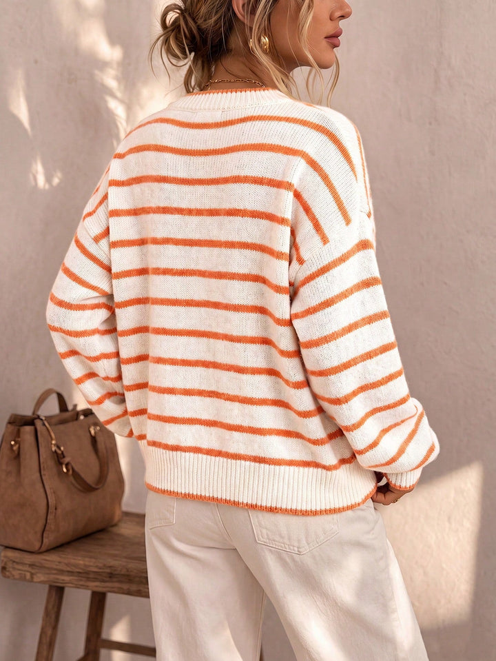 Morgane | Cardigan rayé en maille
