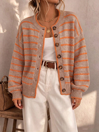 Morgane | Cardigan rayé en maille