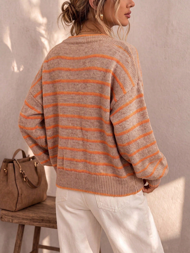 Morgane | Cardigan rayé en maille