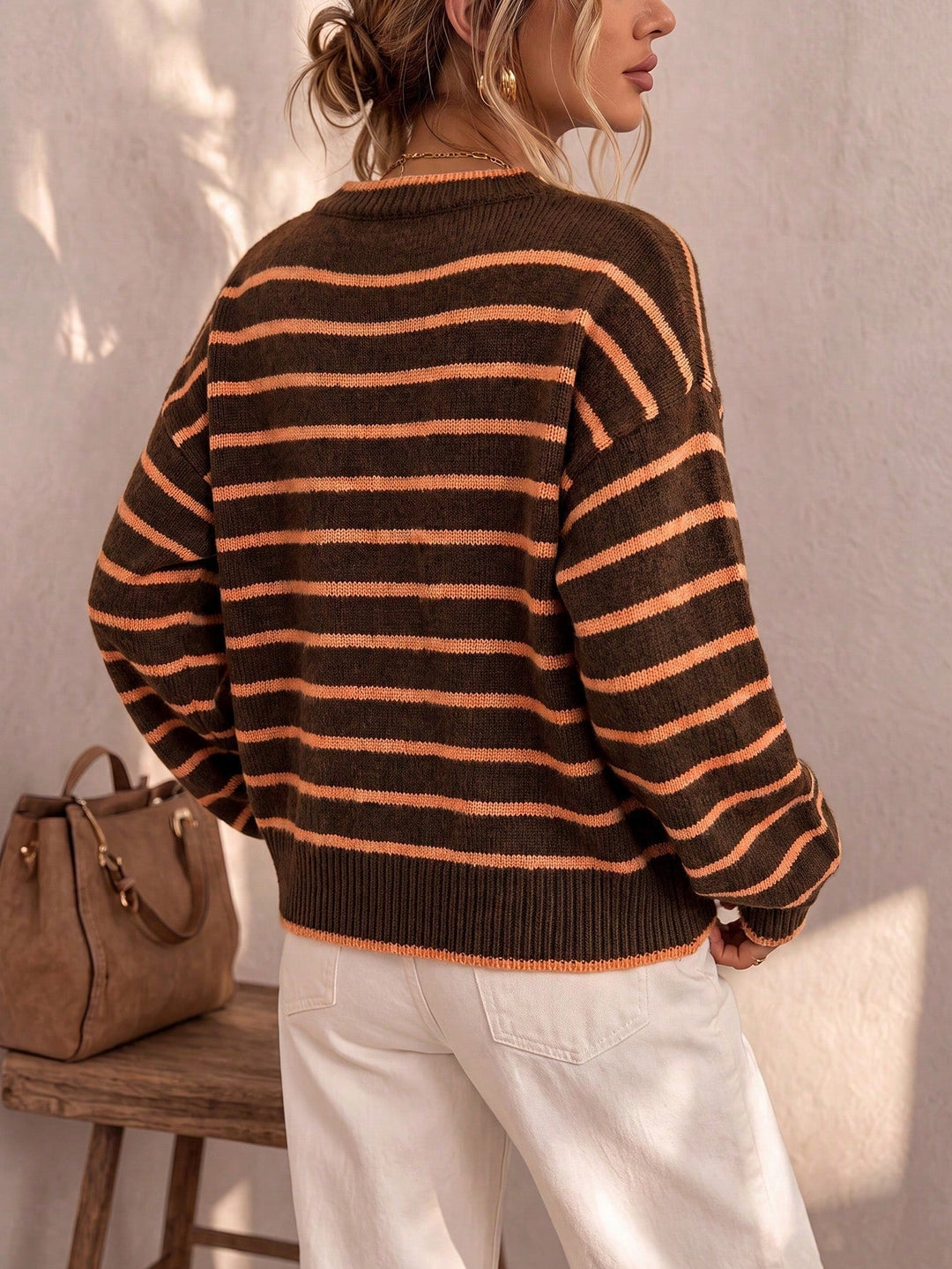 Morgane | Cardigan rayé en maille