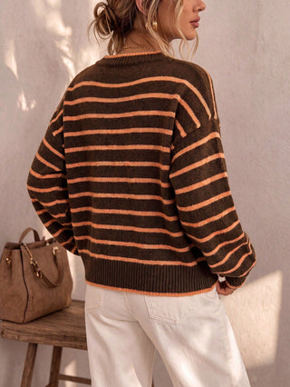 Morgane | Cardigan rayé en maille