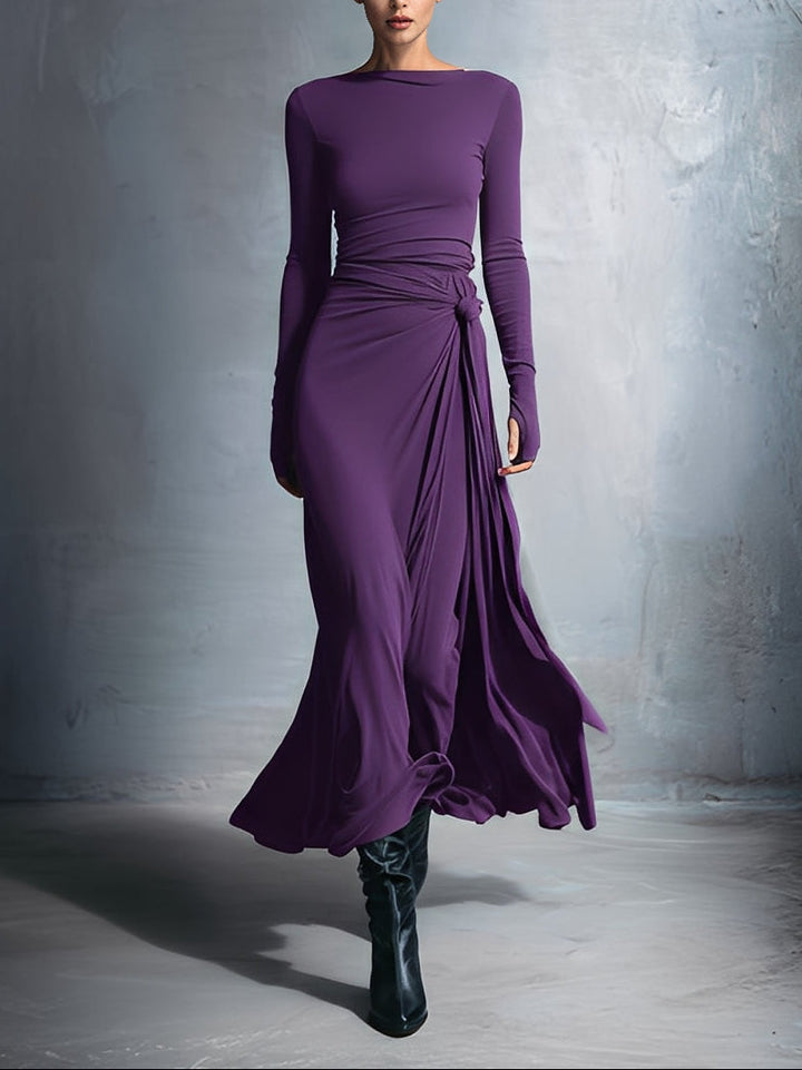Éléa | Robe longue à nœud latéral
