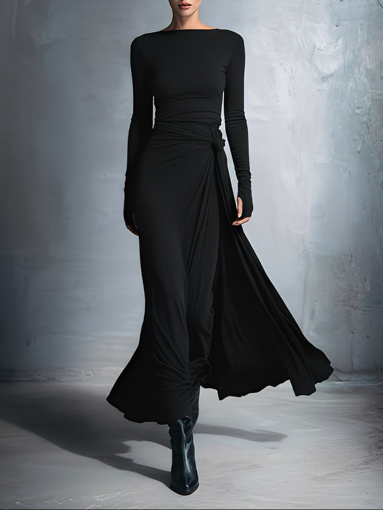 Éléa | Robe longue à nœud latéral