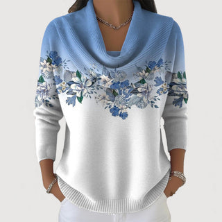 Coline | Pull fleuri à col roulé