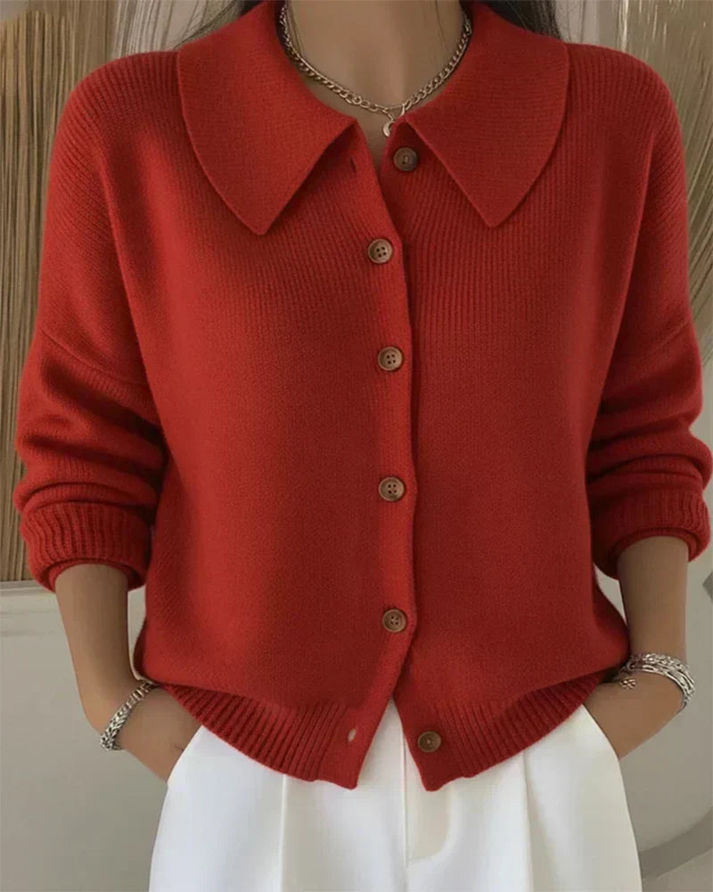 Emma | Veste en maille à col chemise