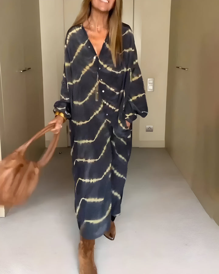 Catherine | Robe longue bohème rayée