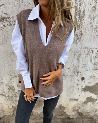 Élise | Pull sans manches en maille