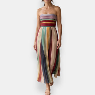 Pauline | Robe longue plissée bustier