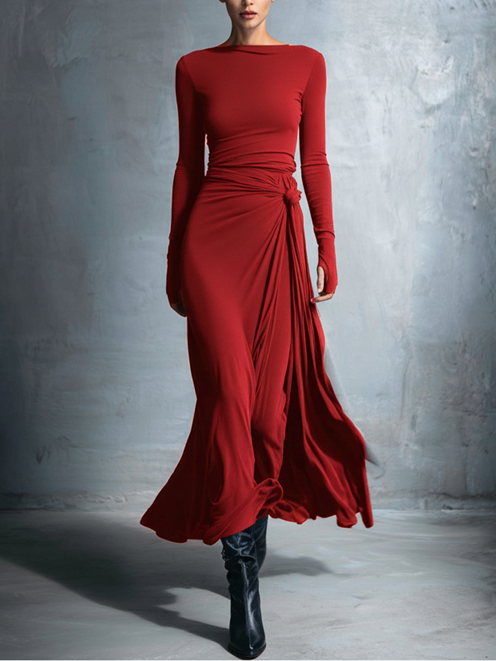 Éléa | Robe longue à nœud latéral