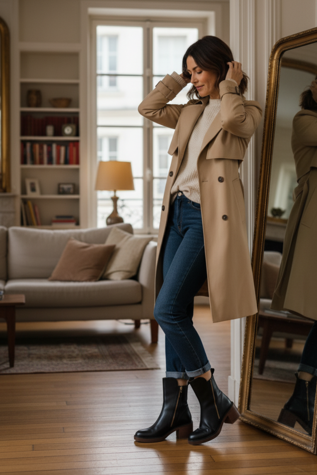 Delphine | Bottines en cuir à talon confortable