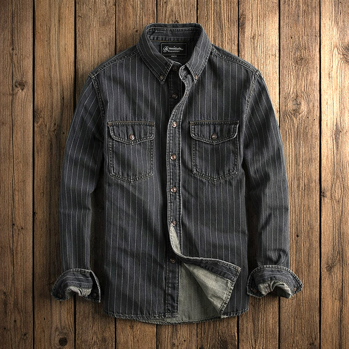 Yann | Chemise à rayures manches longues