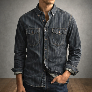 Yann | Chemise à rayures manches longues