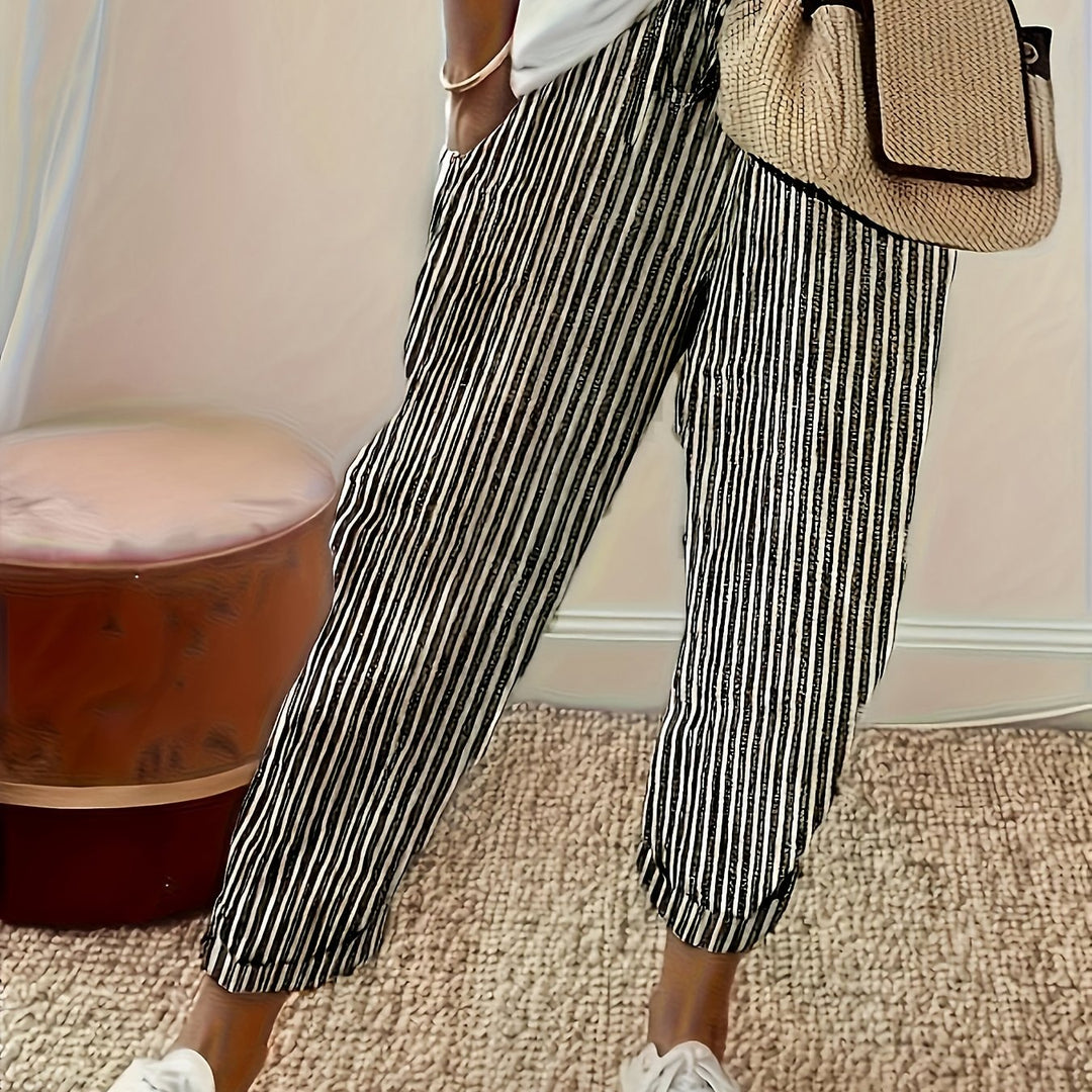 Violaine | Pantalon large à rayures