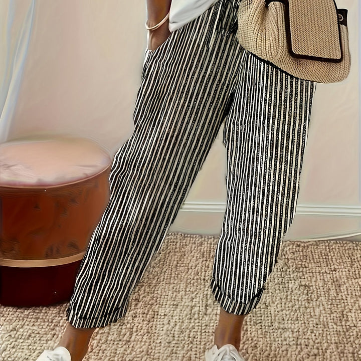 Violaine | Pantalon large à rayures