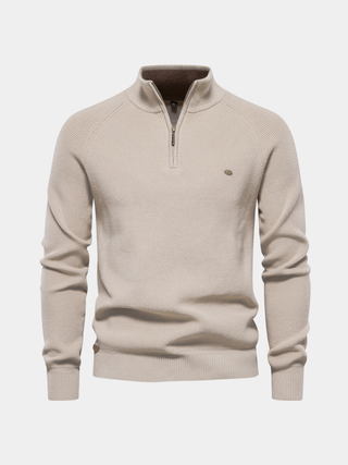 Pierre | Pull demi-zip en maille côtelée