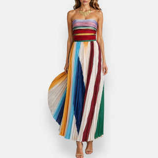 Pauline | Robe longue plissée bustier