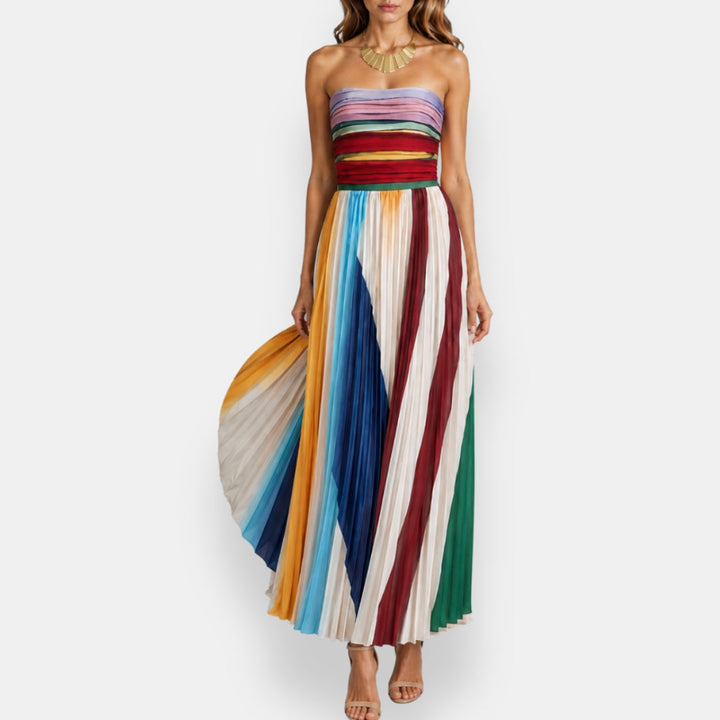 Pauline | Robe longue plissée bustier