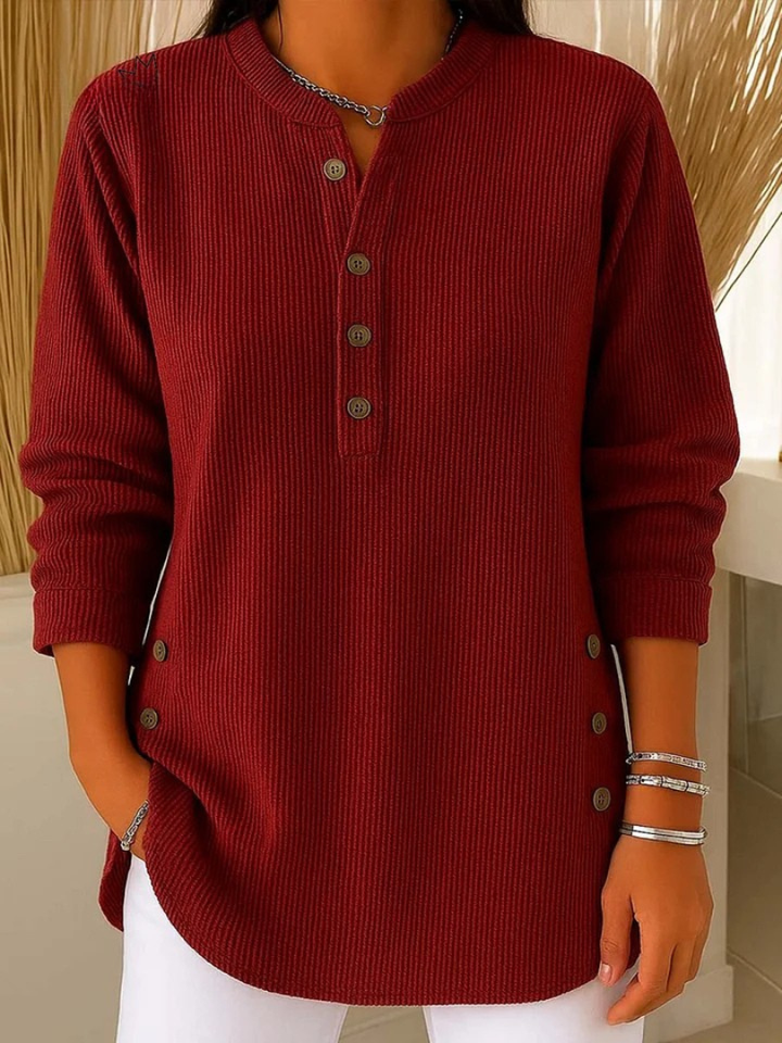 Carmen | Tunique Henley boutonnée