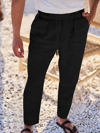 Adrien | Pantalon large en lin avec cordon