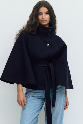 Mélanie | Manteau-cape ceinturé