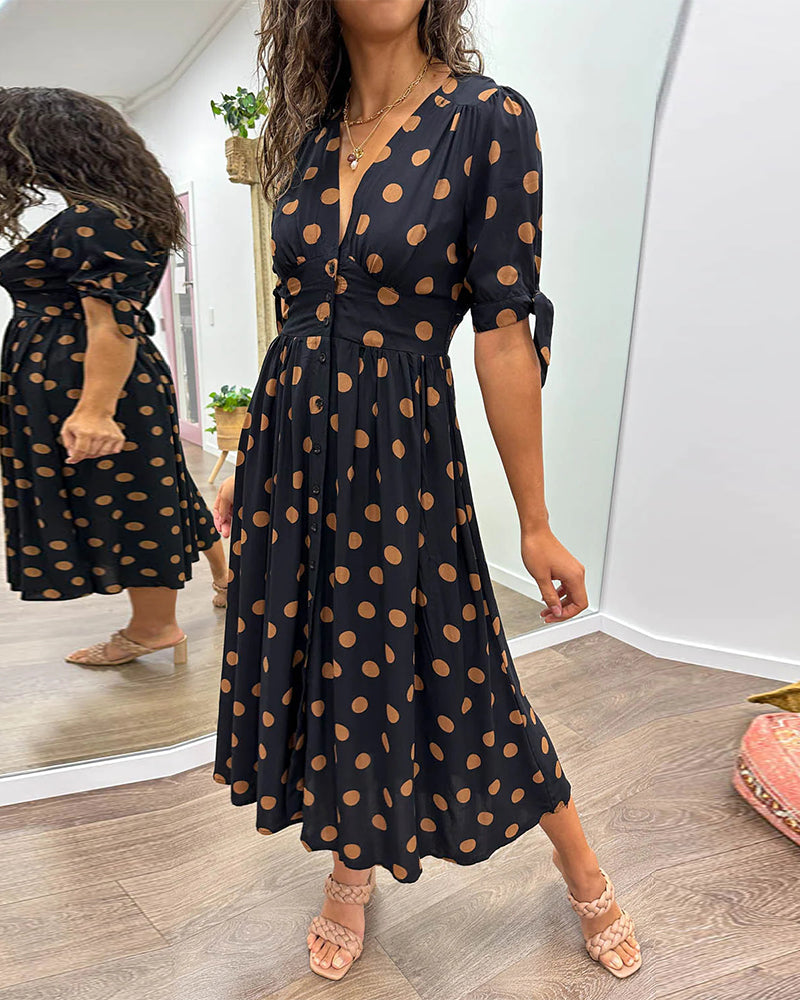 Armelle | Robe élégante à pois