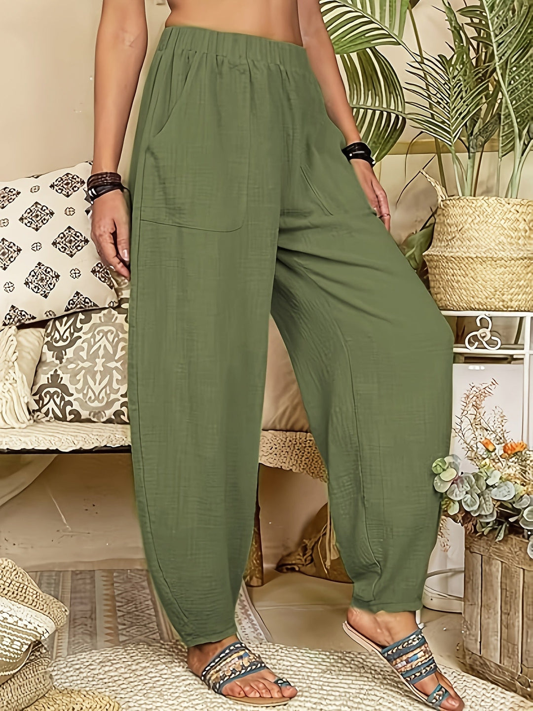 Fleur | Pantalon drapé à jambes larges