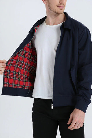 Gaël | Veste Harrington à doublure tartan