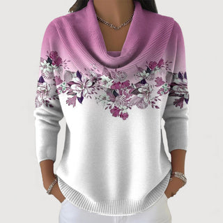 Coline | Pull fleuri à col roulé