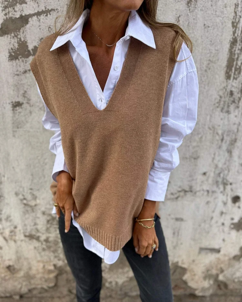 Élise | Pull sans manches en maille