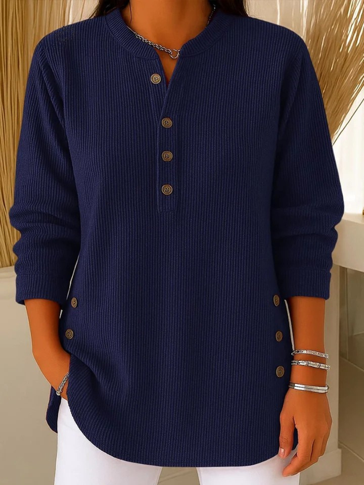 Carmen | Tunique Henley boutonnée