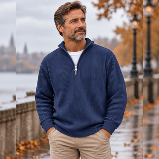 Marc | Pull col zippé côtelé