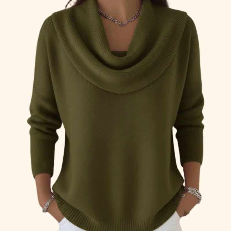 Ambre | Pull à col drapé