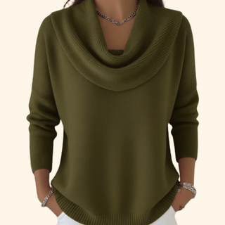 Ambre | Pull à col drapé
