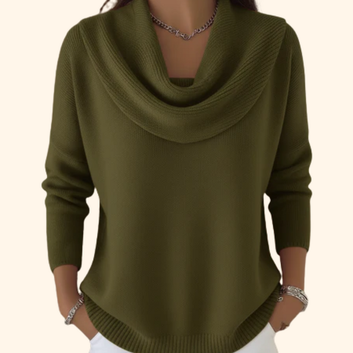 Ambre | Pull à col drapé