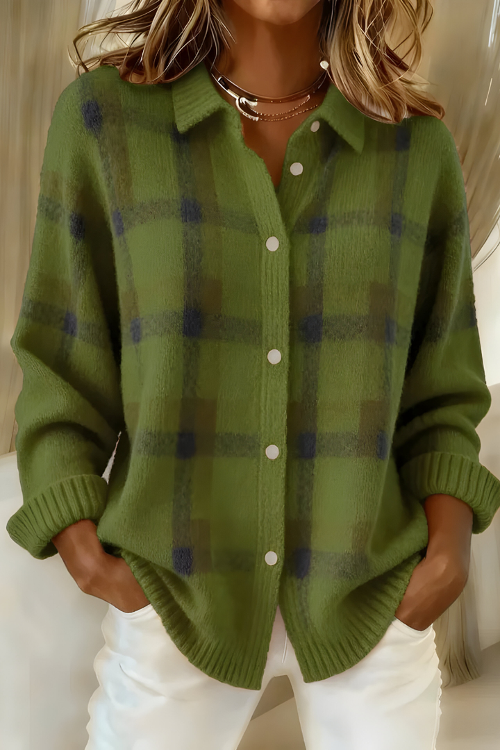 Aliénor | Cardigan doux à carreaux