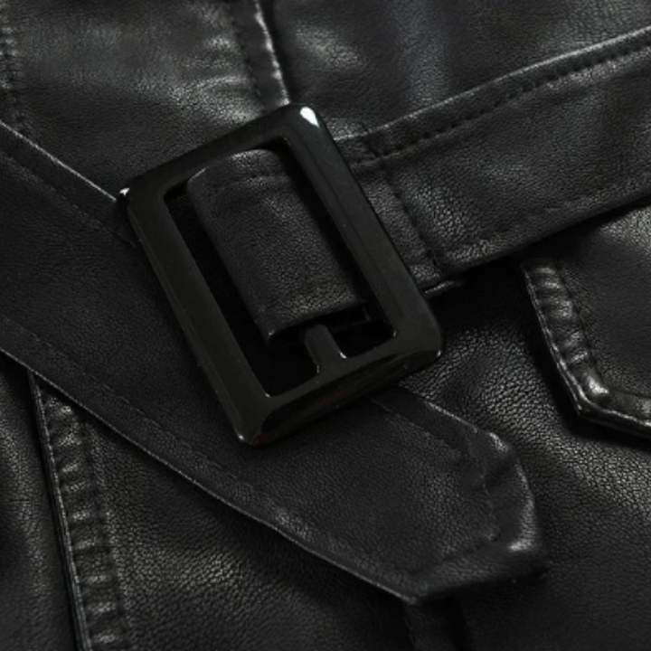 Thibault | Veste longue de motard en cuir