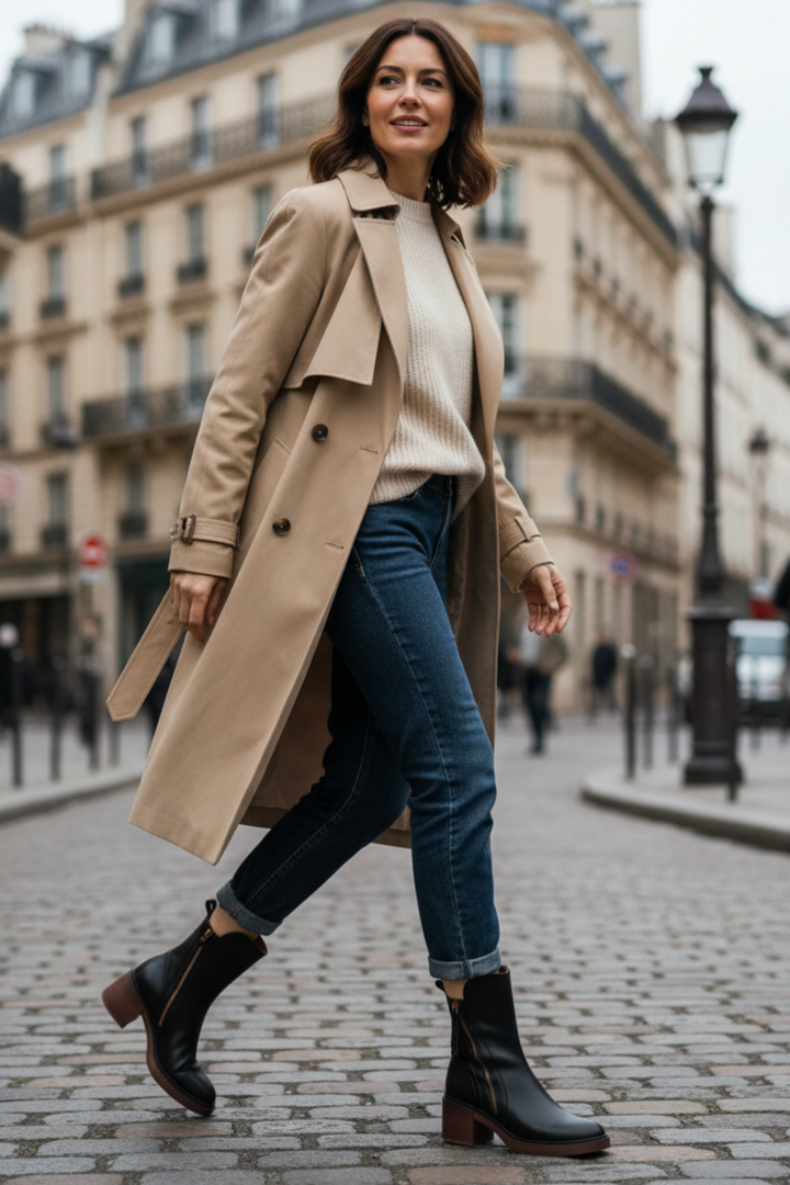 Delphine | Bottines en cuir à talon confortable