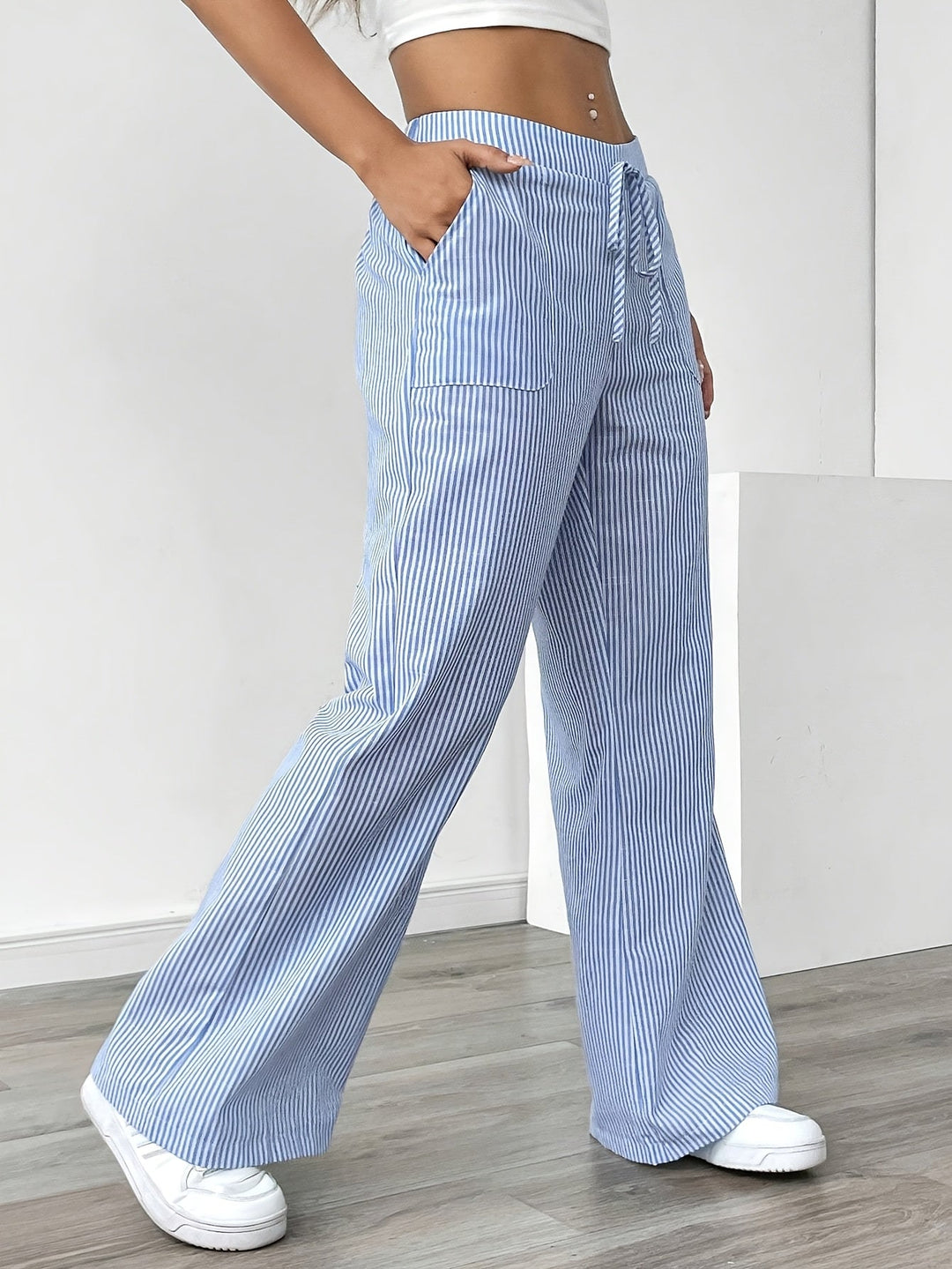 Lorette | Pantalon large rayé